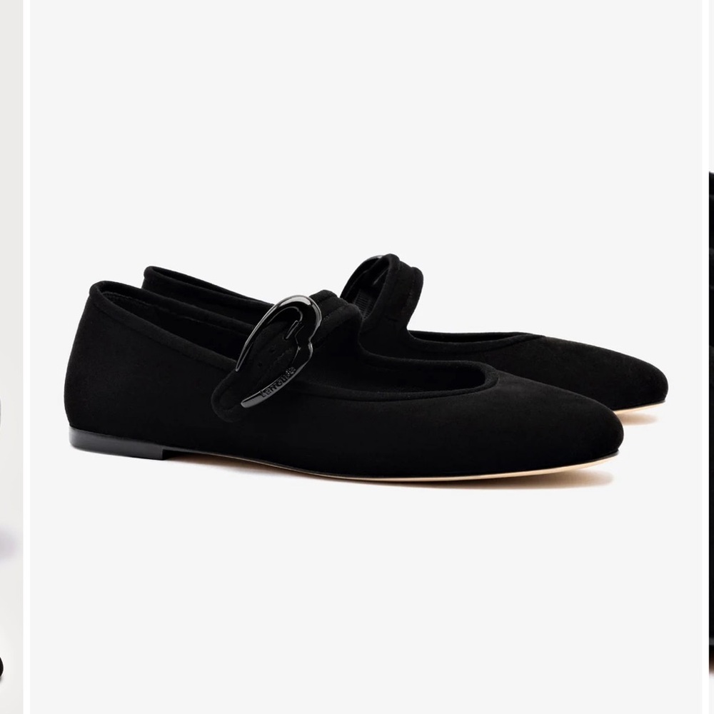 Larroude Verona Suede leather Mary Jane Flats - Picture 6 of 12